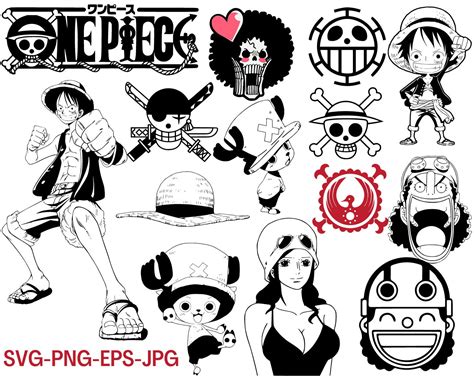 One Piece Anime Bundle One Piece Characters Japanese SVG - Etsy