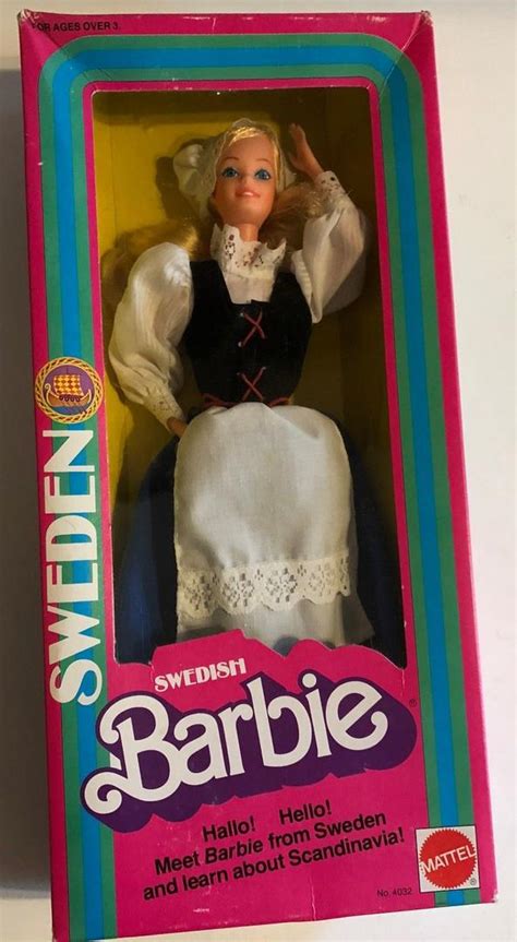 1982 vintage swedish barbie from sweden international doll by mattel 4032 nib 1962853612