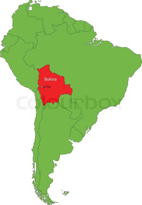 Kort Over Bolivia Stock Vektor Colourbox