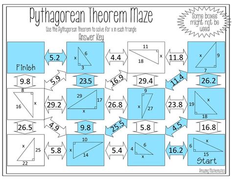 This geometry video tutorial provides a basic introduction into the hypotenuse leg theorem also known as the hl postulate. Pythagorean Theorem Maze Worksheet | Pythagorean theorem ...