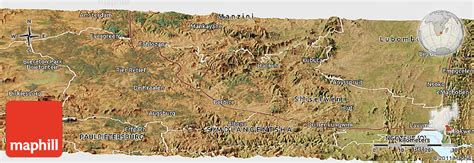 Satellite Panoramic Map Of Piet Retief O