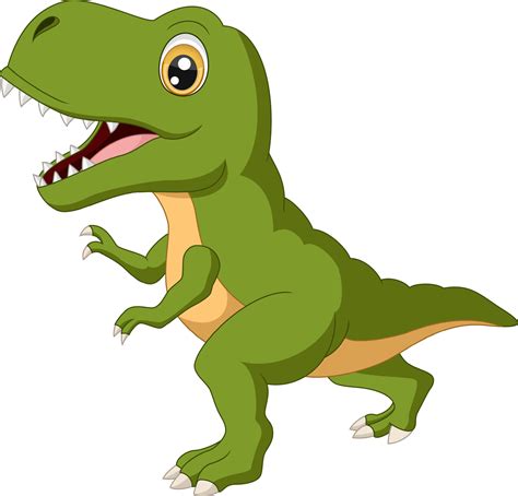 Cute Green Dinosaur Cartoon On White Background 9780645 Vector Art At