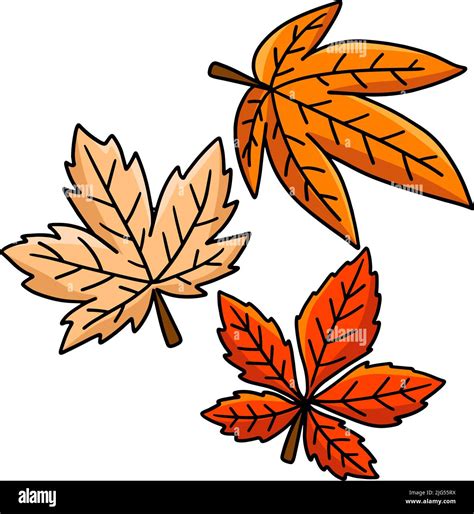Autumn Leaves Cartoon Colored Clipart Illustration Stock Vector Image