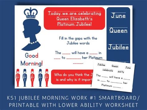 Ks1 Queens Jubilee Morning Work Smartboard Worksheet With Lower
