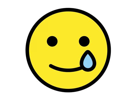 Smiling Face With Tear Emoji Icon Png Vector In Svg Pdf Ai Cdr Format