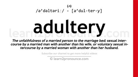 Pronunciation Of Adultery Definition Of Adultery Youtube