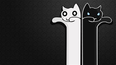 Minimalism Cats Animals Artwork Longcat Tacgnol Memes 1920x1080