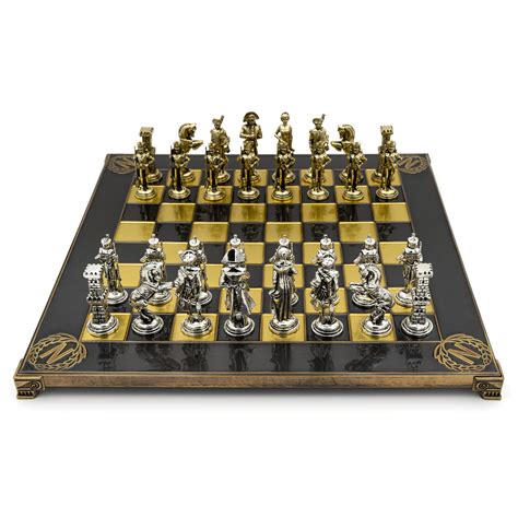 Handmade Napoleon Metal Chess Set In Wooden Box Etsy