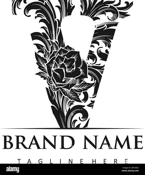 Luxury Vintage V Monogram Logo Classic Style Outline Vector