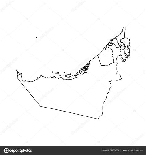 Bosquejo Del Mapa Emiratos Rabes Unidos Con Estados Ciudades Vector De