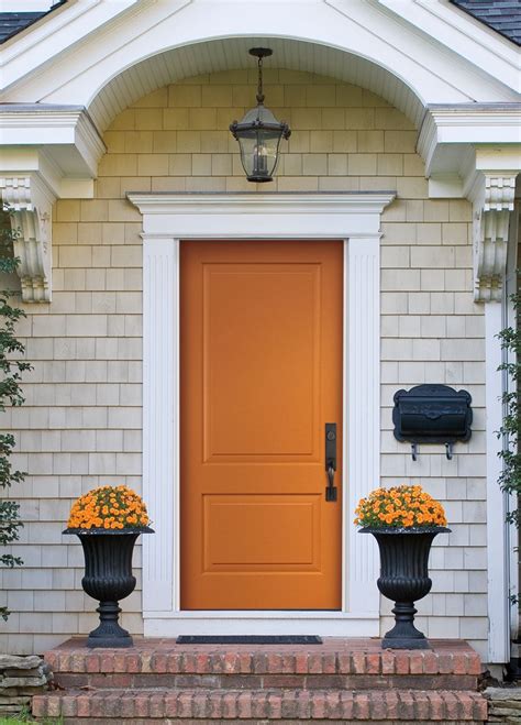 Make A Bold First Impression With An Orange Front Door From Pellas