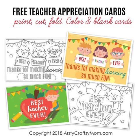 Downloadable Teacher Appreciation Cards Free Printables Teacher