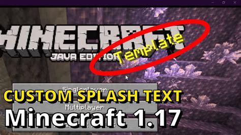 How To Add Custom Splash Texts In Minecraft 117 Youtube