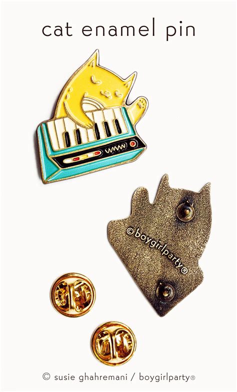Synthesizer Cat Enamel Pin 80s Pins Music Enamel Pin Cat Etsy