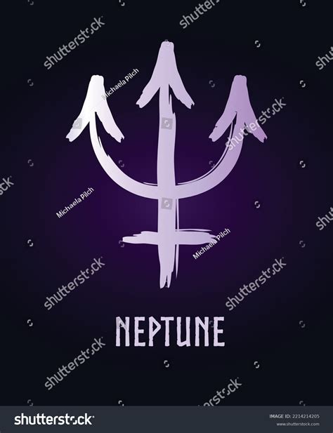 Full Editable Astrology Symbol Neptune Stock Vector Royalty Free