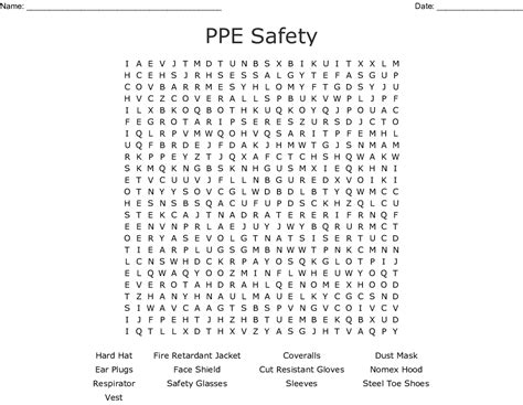 Ppe Safety Word Search Wordmint