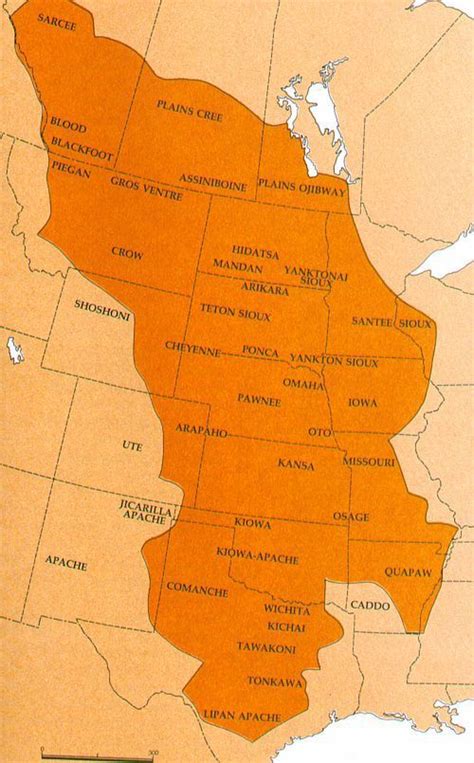 Great Plains Tribes Map Many Of The Tribes Of The Great Plains Were Nomadic And Fol American