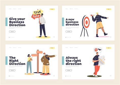 Premium Vector Set Of Landing Pages With People Making Decisions And