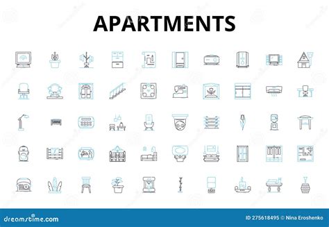 Apartments Linear Icons Set Homey Cozy Spacious Luxurious Stylish