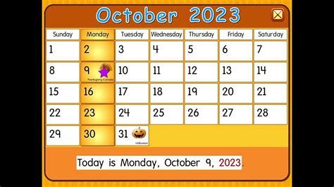 Starfall Calendar October 9th 2023 Columbus Day Youtube