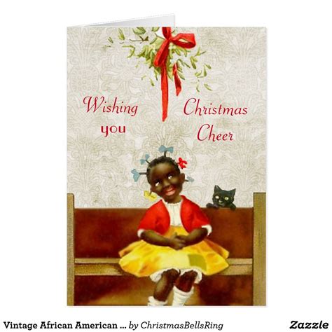 Vintage African American Christmas Card Custom Christmas