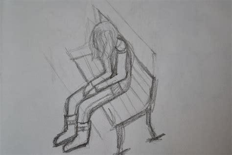 Sketch Of Girl Sitting Alone By Hawwyyy On Deviantart