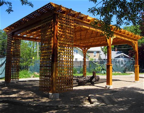 Uv stabilized, corrosion and weather resistant. Customer's Photo - 14' x 20' Cedar Deluxe 4 Beam Pergola