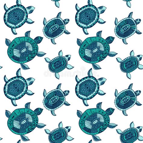 Seamless Pattern With Turtles Seamless Pattern Can Be Used For Stock