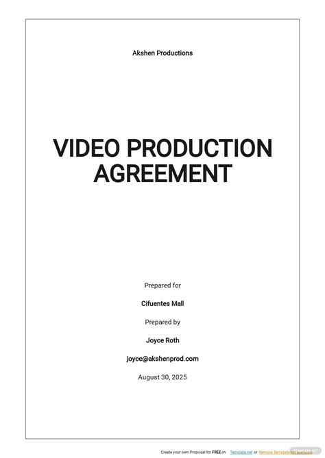 Contract Template For Video Production