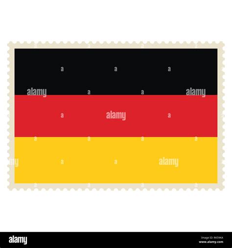 Vector Icon German Flag On Postage Stamp Isolated On White Background