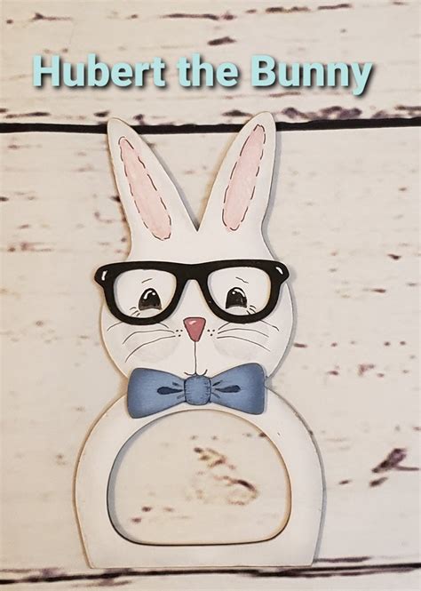 UNFINISHED WOOD Bunny with Glasses Laser Cut Easter Napkin | Etsy