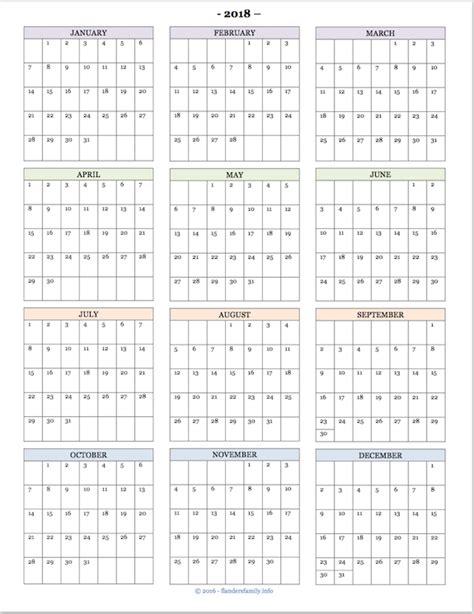 Microsoft Word Yearly Calendar Template 2018 Pdf Template
