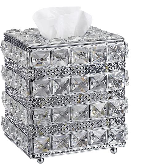 Amazon Sumnacon Crystal Square Tissue Box Cover Sparkling Cube