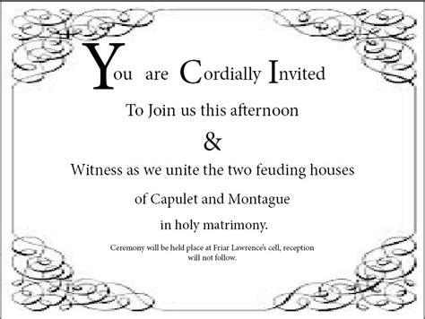 Beautiful invitation, romantic, classic and chic. Wedding Invite - Romeo & Juliet Final Project