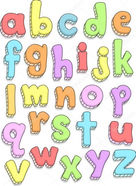 Doodle Ilustração Apresentando As Letras Minúsculas Do Alfabeto Letra