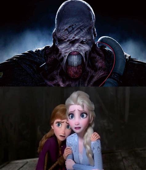 Anna And Elsa Are Afraid Of Nemesis By Matthiamore On Deviantart