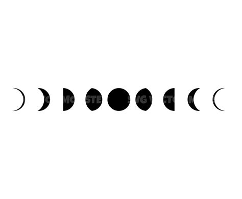 Moon Phases Svg Vector Cut File For Cricut Silhouette Pdf Etsy