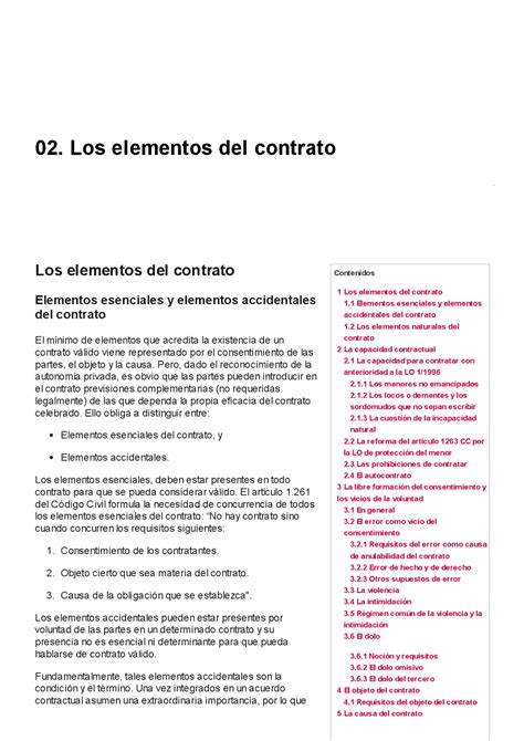02 Los Elementos Del Contrato Docsity