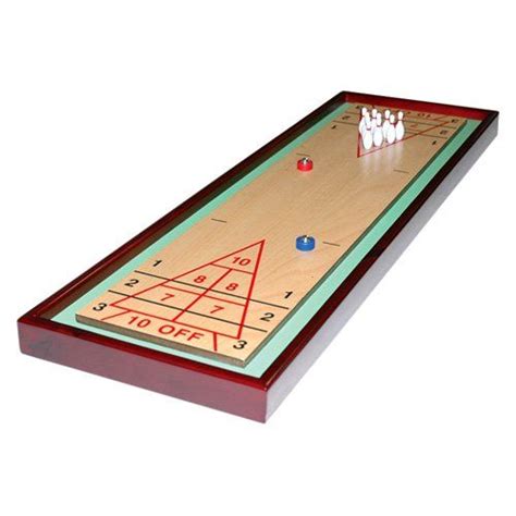 Chh Wooden Shuffleboard With Bowling Table Top Game