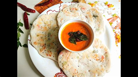 Vegetables Dosa With Red Chutney With The Batter Recipe Healthy Tasty And Easy To Prepare