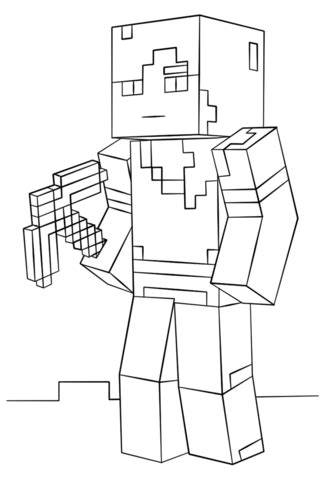 Gambar Minecraft Alex Coloring Page Free Printable Pages Click Version