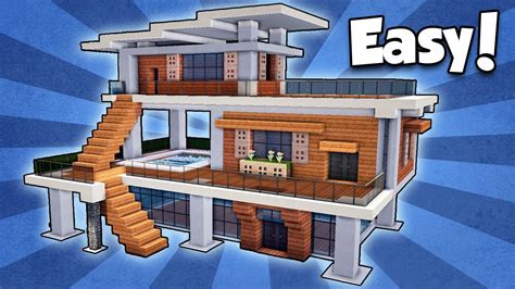 How to build a large modern house tutorial (#19) in this minecraft build tutorial i show you how to make a large modern house which has 3 floors and features an awesome design with a. Minecraft: How to Build a Modern House - Easy Tutorial ...
