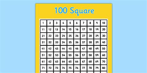 100 Number Square Hecho Por Educadores Twinkl