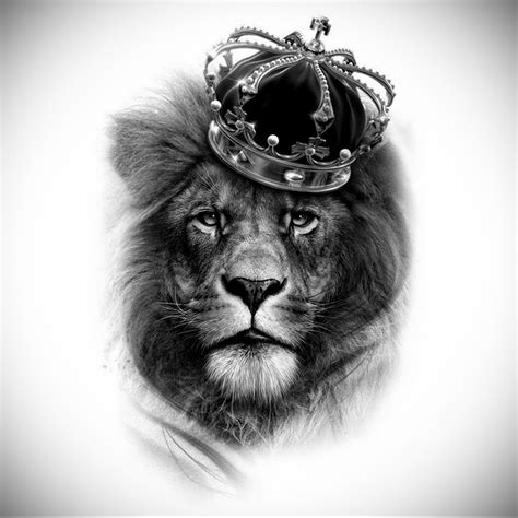 Realistic Tattoo Lion With Crown Drawing Tattoo Design Images And The