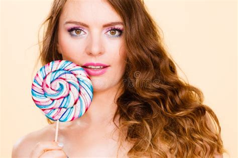 Naked Woman Holding Lollipop Stock Photos Free Royalty Free Stock