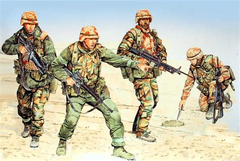 Us 1st Big Red One Infantry Division In Iraq During Operation Desert