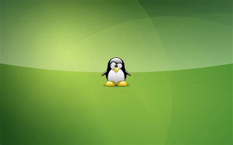 Download Wallpapers Tux Linux Penguin Green Background Linux Mascot
