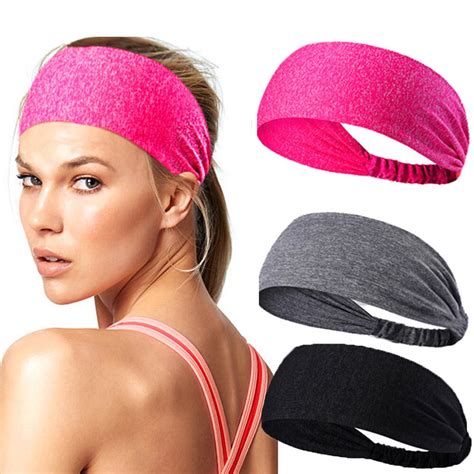 Casual Solid Unisex Elastic Sport Headbands Soft Fabric Fitness Yoga Wide Hair Bands For Women