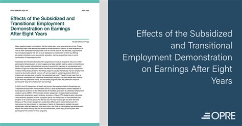 Effects Of The Subsidized And Transitional Employment Demonstration On Earnings After Eight
