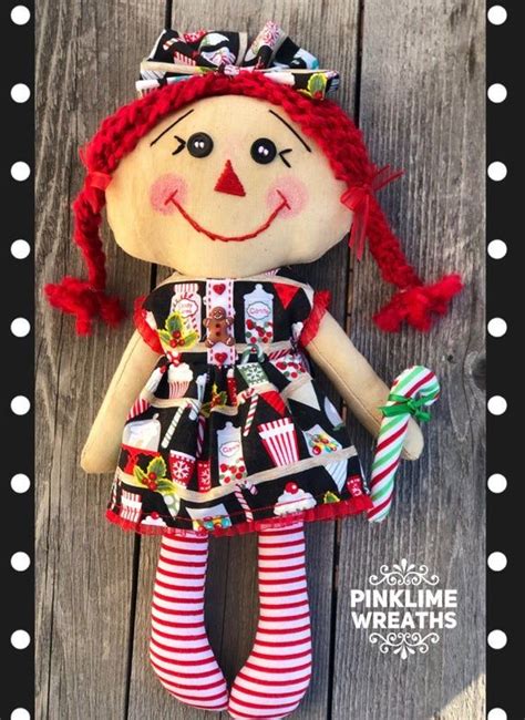 Christmas Candy Annie Doll Holiday Raggedy Doll Candy Cane Etsy